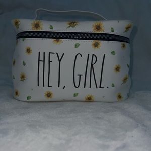 Rae Dunn “Hey Girl” Sunflower Makeup Bag With Handle